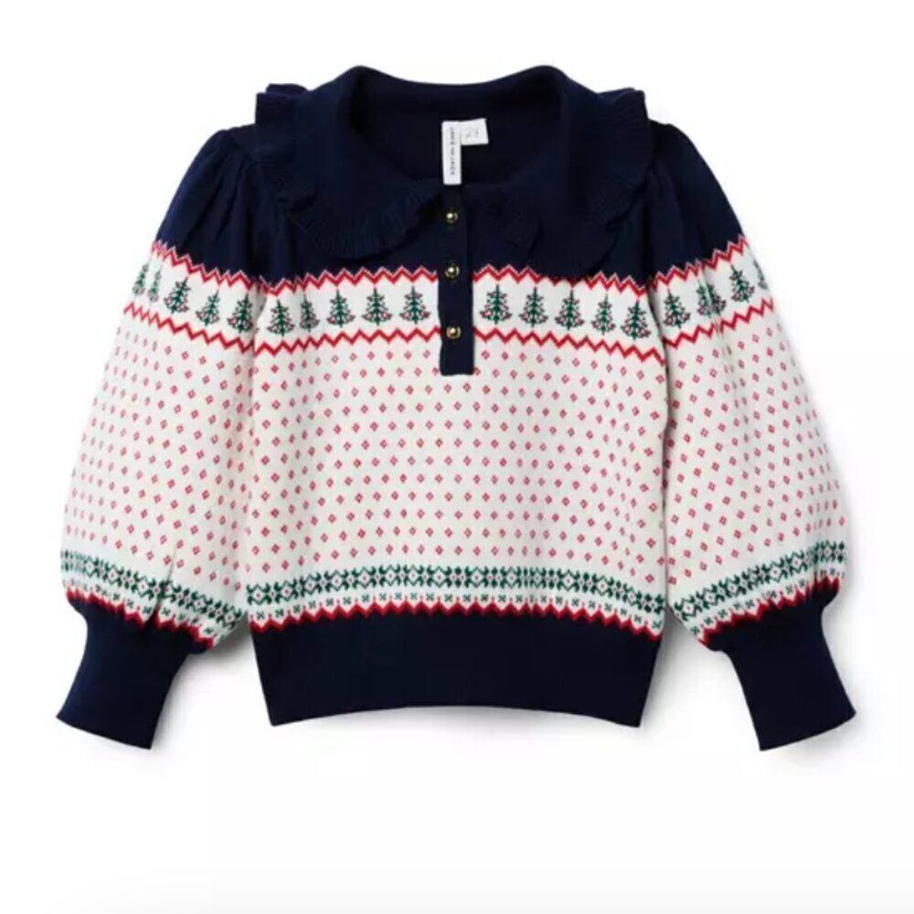 Janie and Jack 100047253 The Festive Fair Isle Sweater size 6-12 m NWT